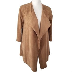 Faux Suede Open Jacket